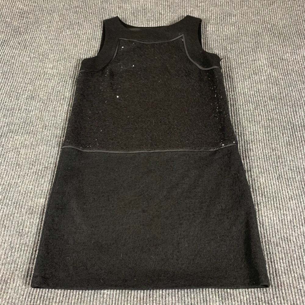 Loft Dress Women 6 Black Sleeveless Straight A Line Sequin Wool Blend Wedding